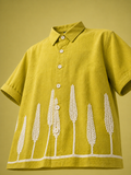 Green Wheat Premium Embroidered Boys Half Sleeve Shirt