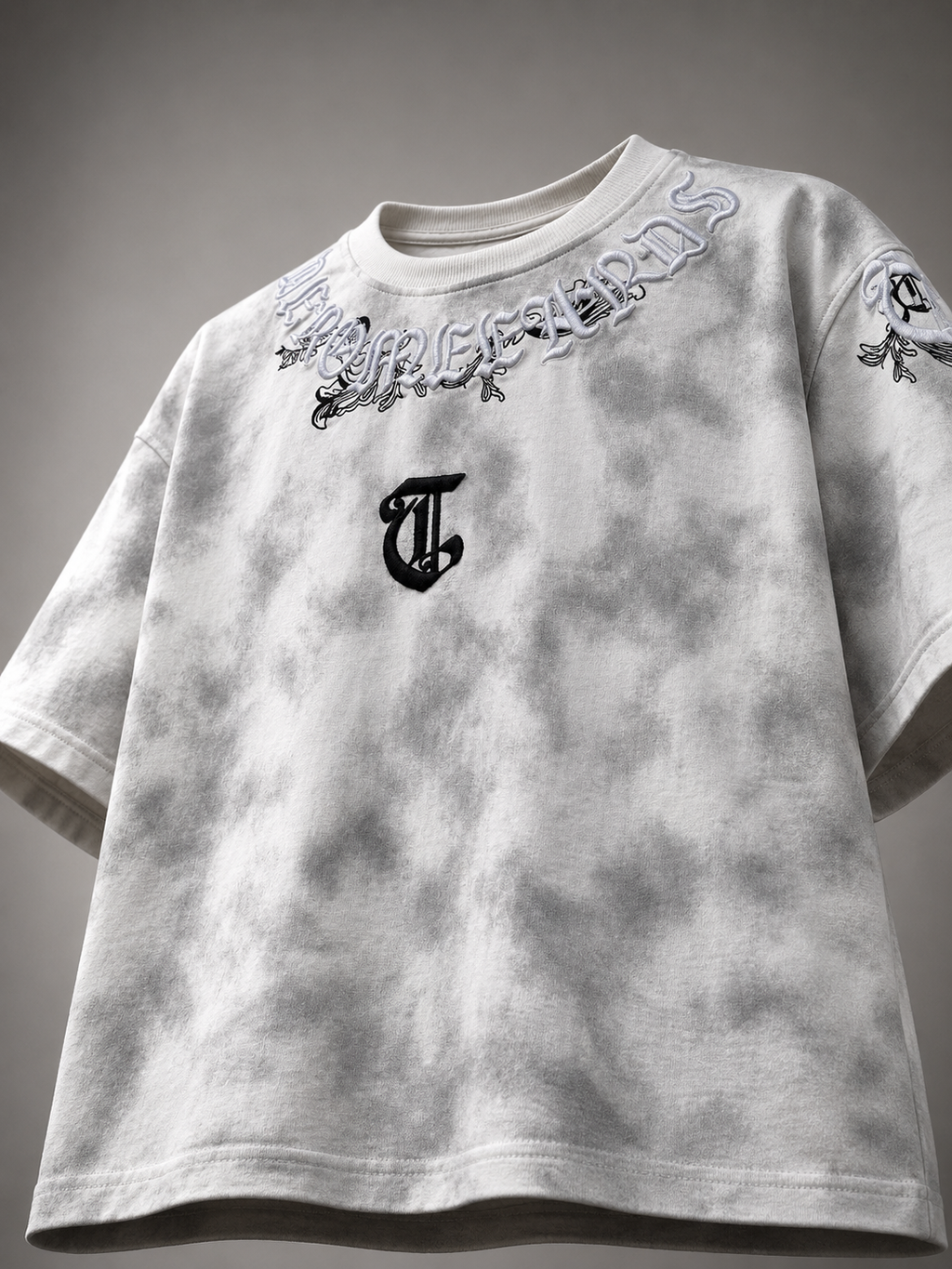 Deformed Premium Embroidered Boys Relaxed Fit T-Shirt – Cloud Grey