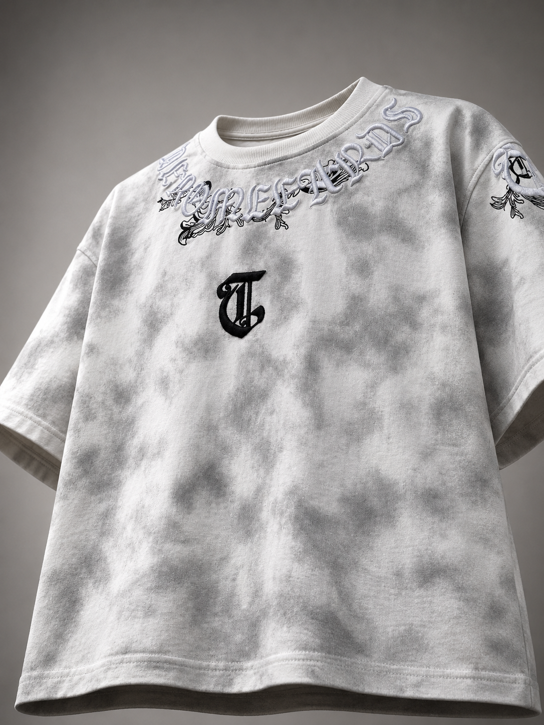 Deformed Premium Embroidered Boys Relaxed Fit T-Shirt – Cloud Grey